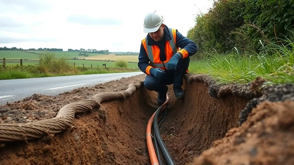 Underground Cable Installation in West Malling | Buried Power & Data Lines